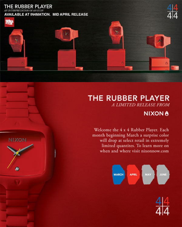 NIXON LIMITED RELEASE / RED RUBBER PLAYER